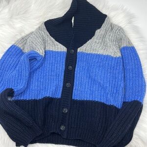GUSELLA Knitted Cardigan Sweater Kids Size 6 Block Color Made In Italy